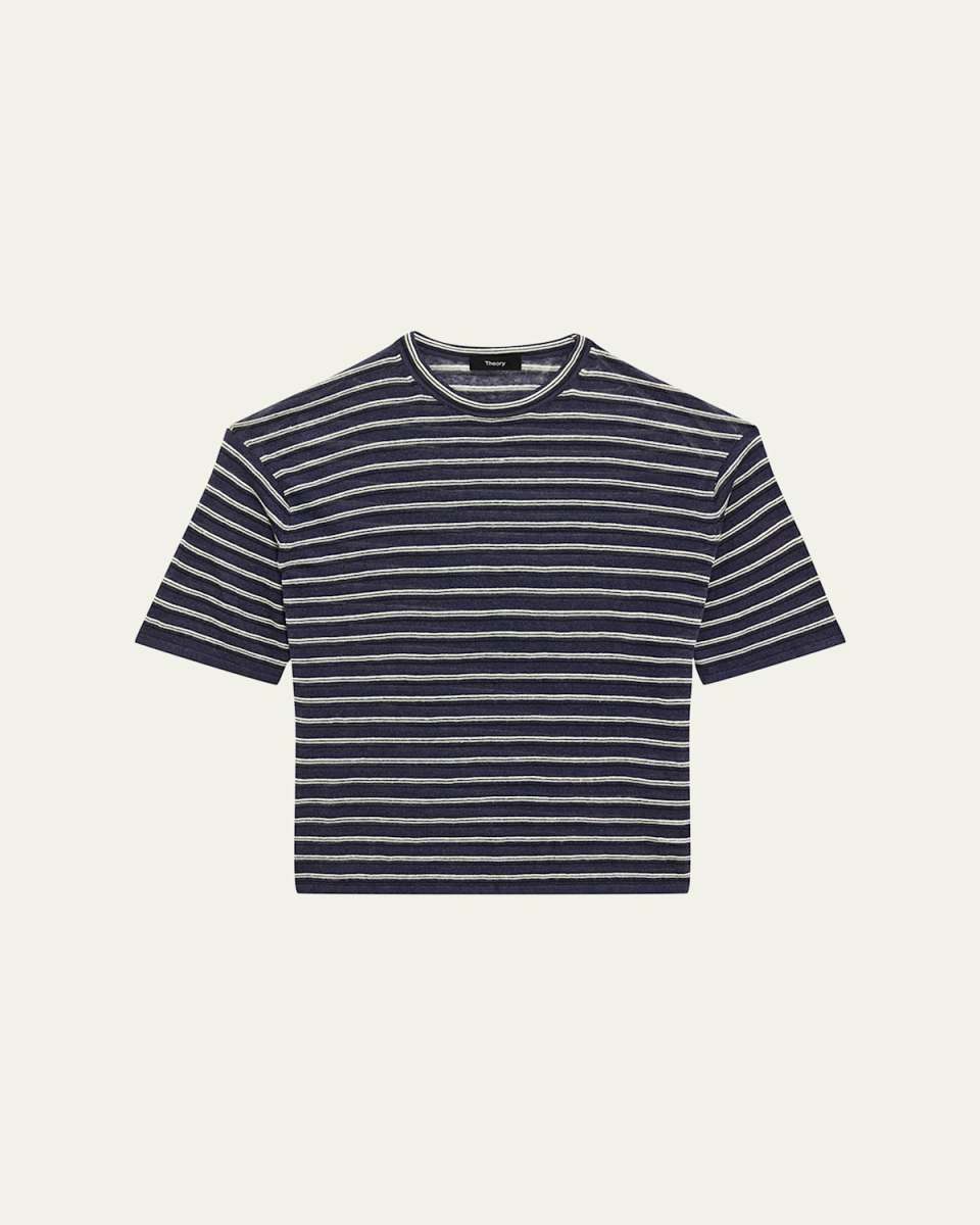 Stripe Knit Short-Sleeve Boyfriend T